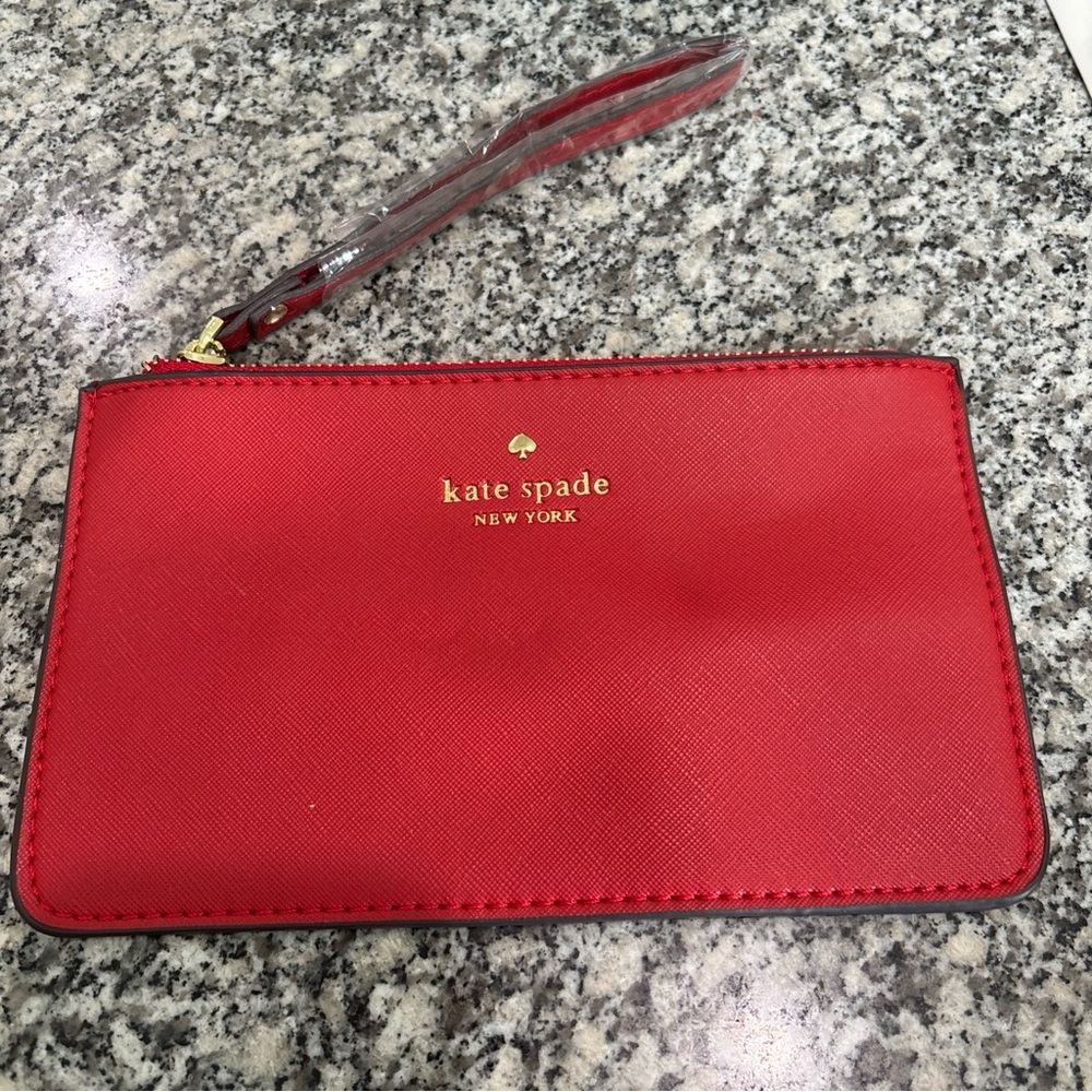 Kate Spade  Red Leather Wristlet